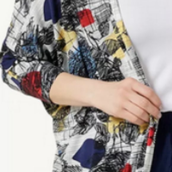 Truth + Style Printed Open Front Bat Wing Cardigan  11796 - Picture 3 of 3